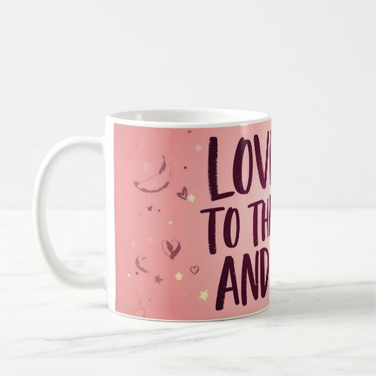 Love You to the Moon and Back Mug | Romantic Pink Koffiemok (Links)