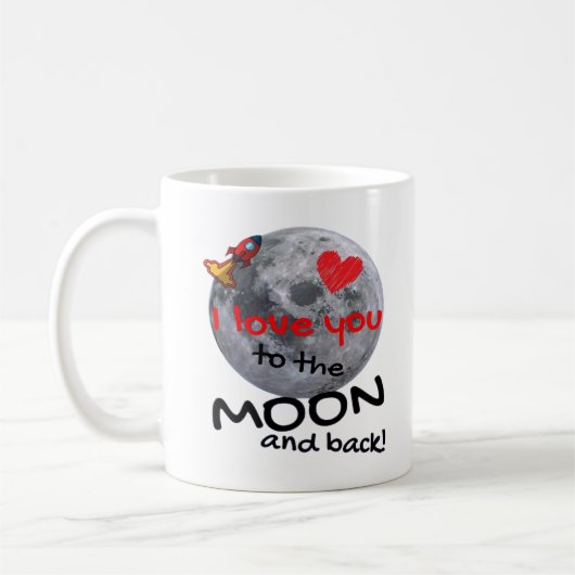 Love You To The Moon And Back Playful Style  Koffiemok (Links)