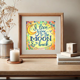 Love You to the Moon Baby Inspirivity Plaque Foto Afdruk