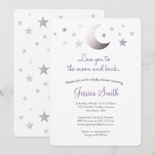 Love You to the Moon & Back Baby Shower Uitnodigin Kaart