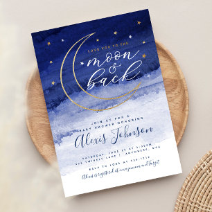 Love You to the Moon & Back Baby Shower Uitnodigin Kaart