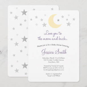 Love You to the Moon & Back Baby Shower Uitnodigin Kaart