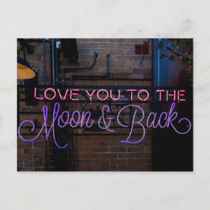 "LOVE YOU TO THE MOON & BACK" LICHTSIGNAAL BRIEFKAART