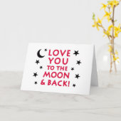 Love You To The Moon & Back Wenskaart Kaart (Gele Bloem)