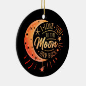 Love You To The Moon Black Ceramic Circle Ornament (Rechts)