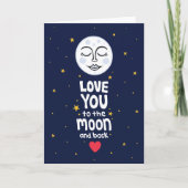 Love You to the Moon en Back artwork ontwerpen Bedankkaart (Voorkant)
