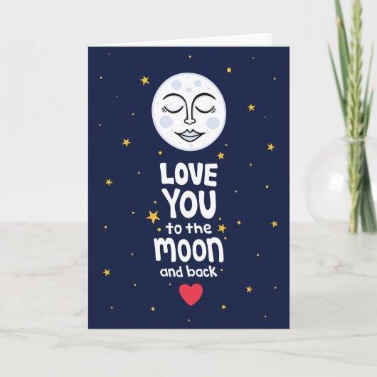 Love You to the Moon en Back artwork ontwerpen Bedankkaart (Voorkant)