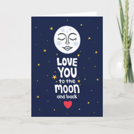 Love You to the Moon en Back artwork ontwerpen Bedankkaart