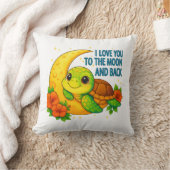 Love You to the Moon en Back Baby Turtle Kussen (Deken)