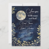 Love You to the Moon en Back Boy Baby shower Kaart (Voorkant)