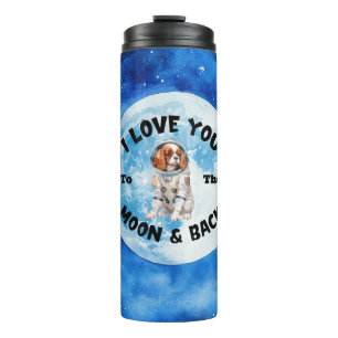Love You To The Moon en Back Cavalier King Charles Thermosbeker