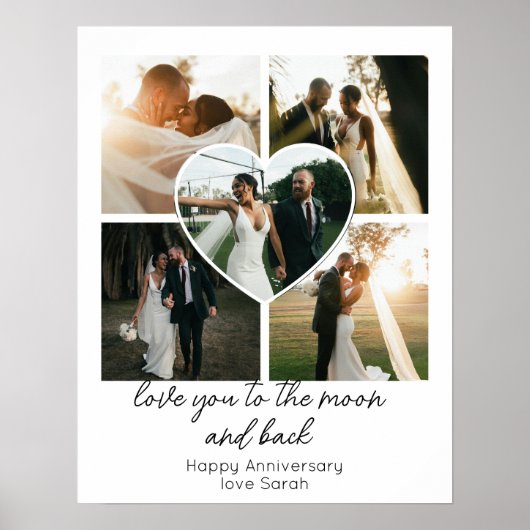 Love You to the Moon en Back Jubileum Foto Poster (Voorkant)