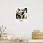 Love You to the Moon en Back Jubileum Foto Poster (Keuken)