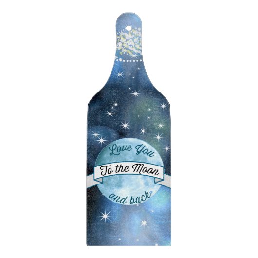 Love You to the Moon en Back Stars Pattern Snijplank (Voorkant)