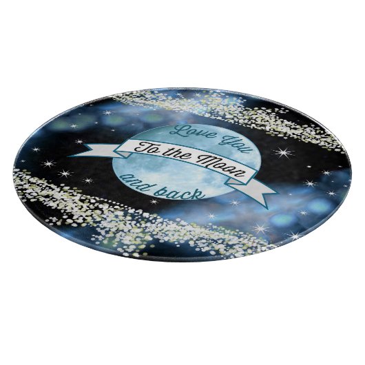 Love You to the Moon en Back Stars Pattern Snijplank (Hoek)