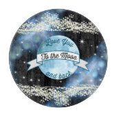 Love You to the Moon en Back Stars Pattern Snijplank (Voorkant)