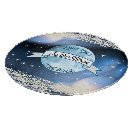 Love You to the Moon en Back Stars Pattern Snijplank (Hoek)