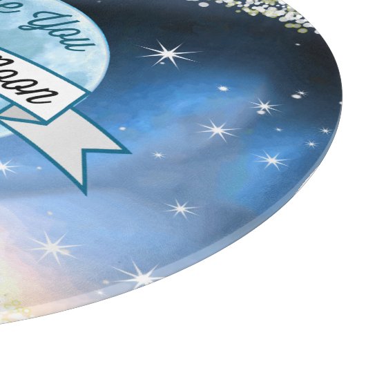 Love You to the Moon en Back Stars Pattern Snijplank (Hoek)