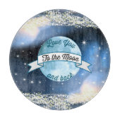Love You to the Moon en Back Stars Pattern Snijplank (Voorkant)