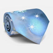 Love You to the Moon en Back Stars Pattern Stropdas (Opgerold)