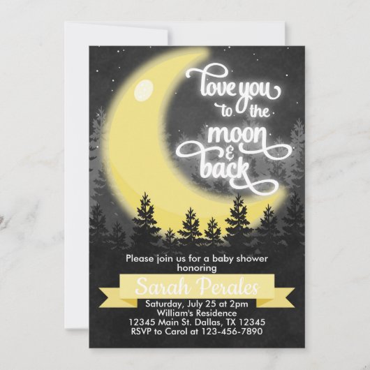 Love You to the Moon en de uitnodiging voor de ach (Voorkant)