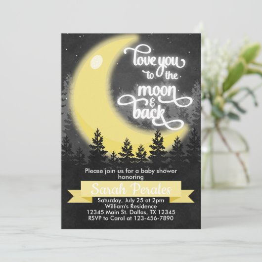 Love You to the Moon en de uitnodiging voor de ach (Staand voorkant)