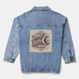 Love You to the Moon en zijn achterste jasje Denim Jacket
