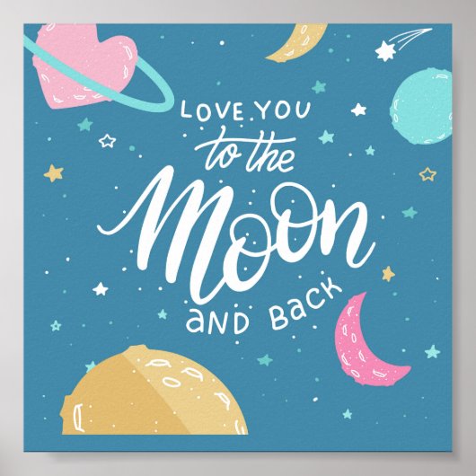 Love You To The Moon Poster (Voorkant)