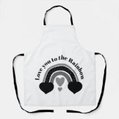 Love you to the Rainbow Minimal Black White Couple Schort (Voorkant)