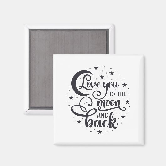 Love you to the T-shirt moon Magneet (Voorkant / Achterkant)