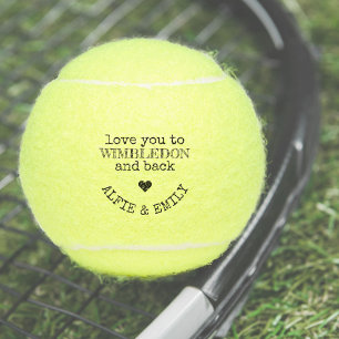 Love You tot Wimbledon en terug Gepersonaliseerd Tennisballen