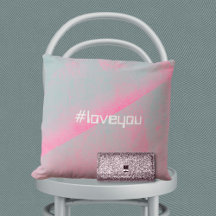 #Love You Trendy Modern Foam Roller Roze