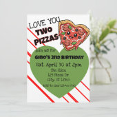 Love You Two Pizzas 2nd Birthday Kaart (Staand voorkant)