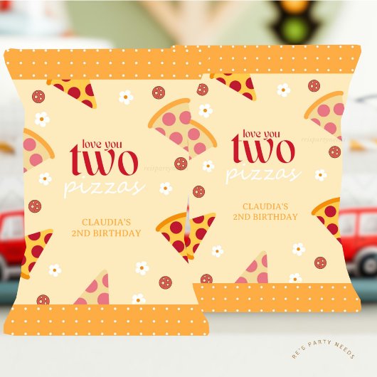 Love You Two Pizzas Favoriete Chip Bag Wrapper Flyer