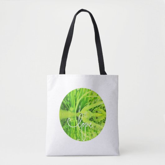 Love You U Happy Green Grass Canvas tas (Voorkant)