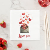 Love You Valentijn Envelope Ontwerp Servet (Insitu)
