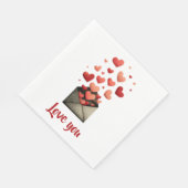 Love You Valentijn Envelope Ontwerp Servet (Hoek)