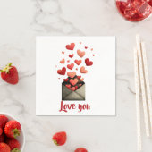 Love You Valentijn Envelope Ontwerp Servet (Insitu)
