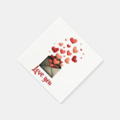 Love You Valentijn Envelope Ontwerp Servet (Hoek)