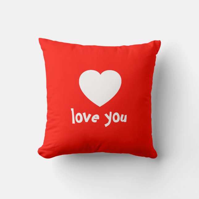 Love You Valentijn Heart Holiday Sierkussen (Voorkant)
