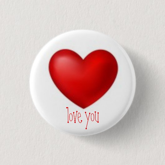 Love You Valentijn Knop Ronde Button 3,2 Cm (Voorkant)
