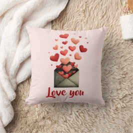 Love You Valentijns Envelope Ontwerp Kussen