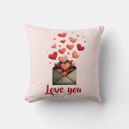 Love You Valentijns Envelope Ontwerp Kussen