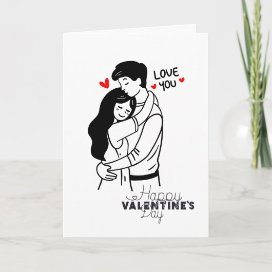 Love You Valentijns Omhelzing Kaart (Voorkant)