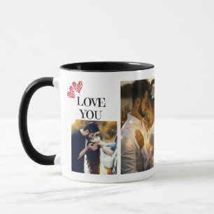 "Love You" Valentijnsdag eenvoudige paar foto Mok