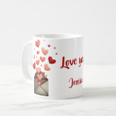 Love You Valentijnsdag Envelope Ontwerp Koffiemok (Voorkant links)