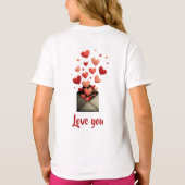 Love You Valentijnsdag Envelope Ontwerp T-shirt (Achterkant)