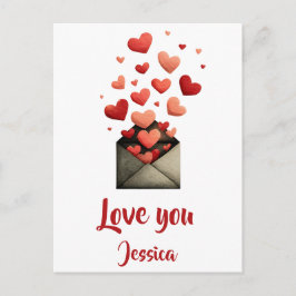 Love You Valentine Envelope Design Briefkaart