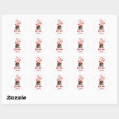 Love You Valentine Envelope Design Ronde Sticker (Vel)