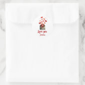 Love You Valentine Envelope Design Ronde Sticker (Tas)